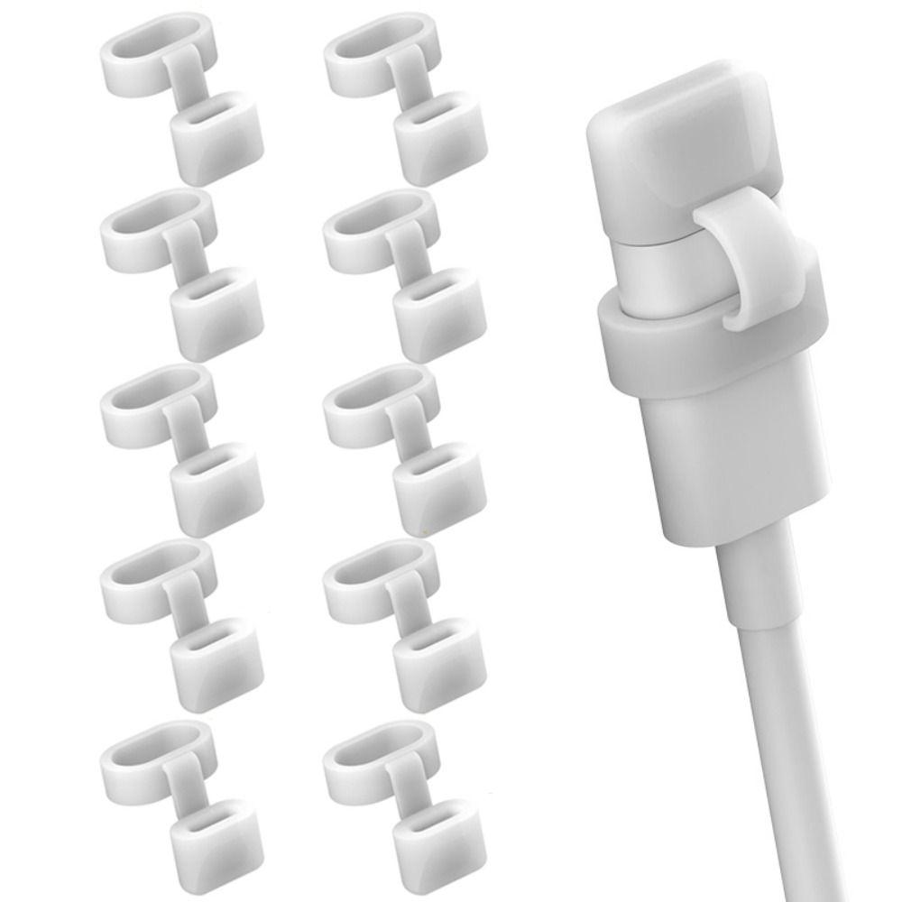 10Pcs Anti-Lost Data Line Protector Cap Silicone Charging Port Dust Plug