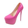 Fashion New Red Platform Heels Sexy Red Sole 16cm High Heels Wedding Shoes Naked Black Pointed Toe Red Soled Heels