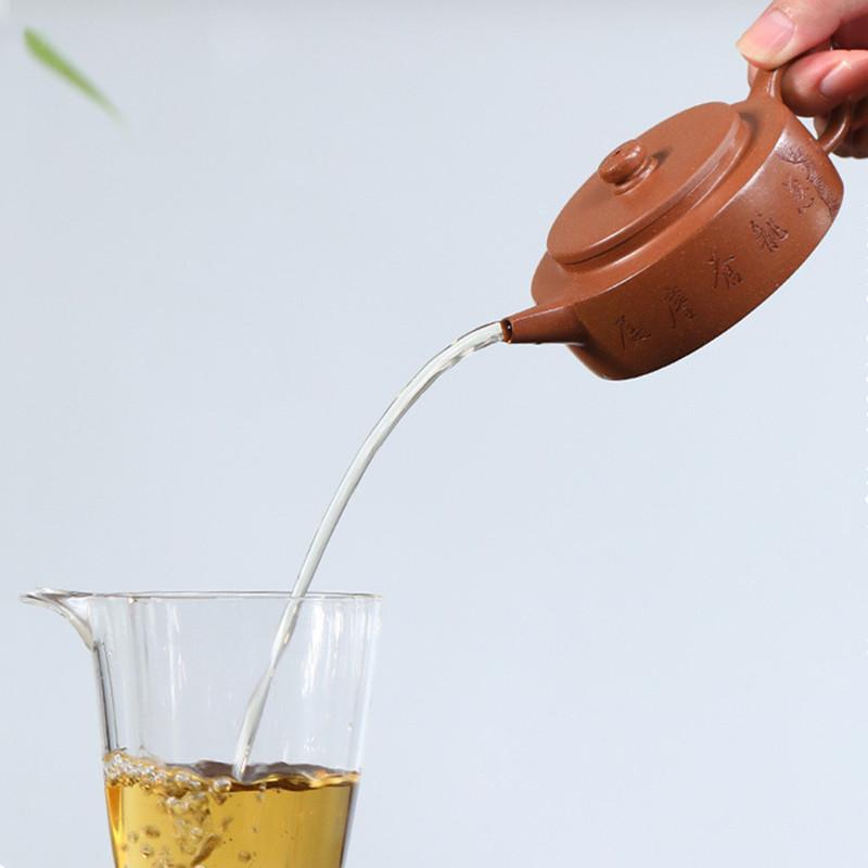 120 мл Китайский чайник из исинской фиолетовой глины Чайник-красавица Знаменитые художники Ручная резьба Узор сосны Чайник Чайный набор из циши Чайная посуда