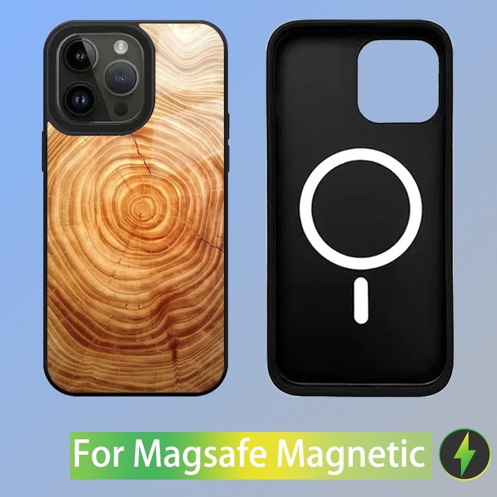 Деревянный Чехол для Телефона с Деревянным Рисунком для iPhone 15,14,13,12,11,Plus,Pro,Max Mini Magsafe Магнитная Беспроводная Зарядка