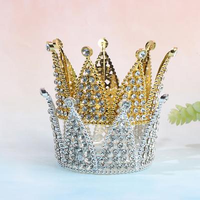 Корона для торта, тиара с кристаллами и жемчугом, украшение для волос для детей, вечеринка по случаю дня рождения, вечеринка, принадлежности