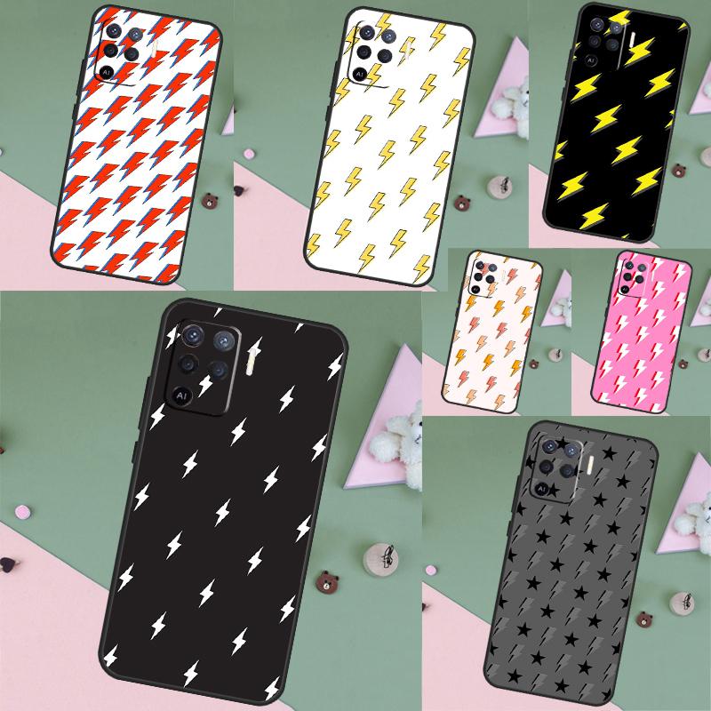 Lightning Bolt Pattern For OPPO A78 A98 A18 A38 A58 A5 A6 Pro A15 A17 A57 A16 A76 A96 A54 A74 A94 A40 A60 A80 Case