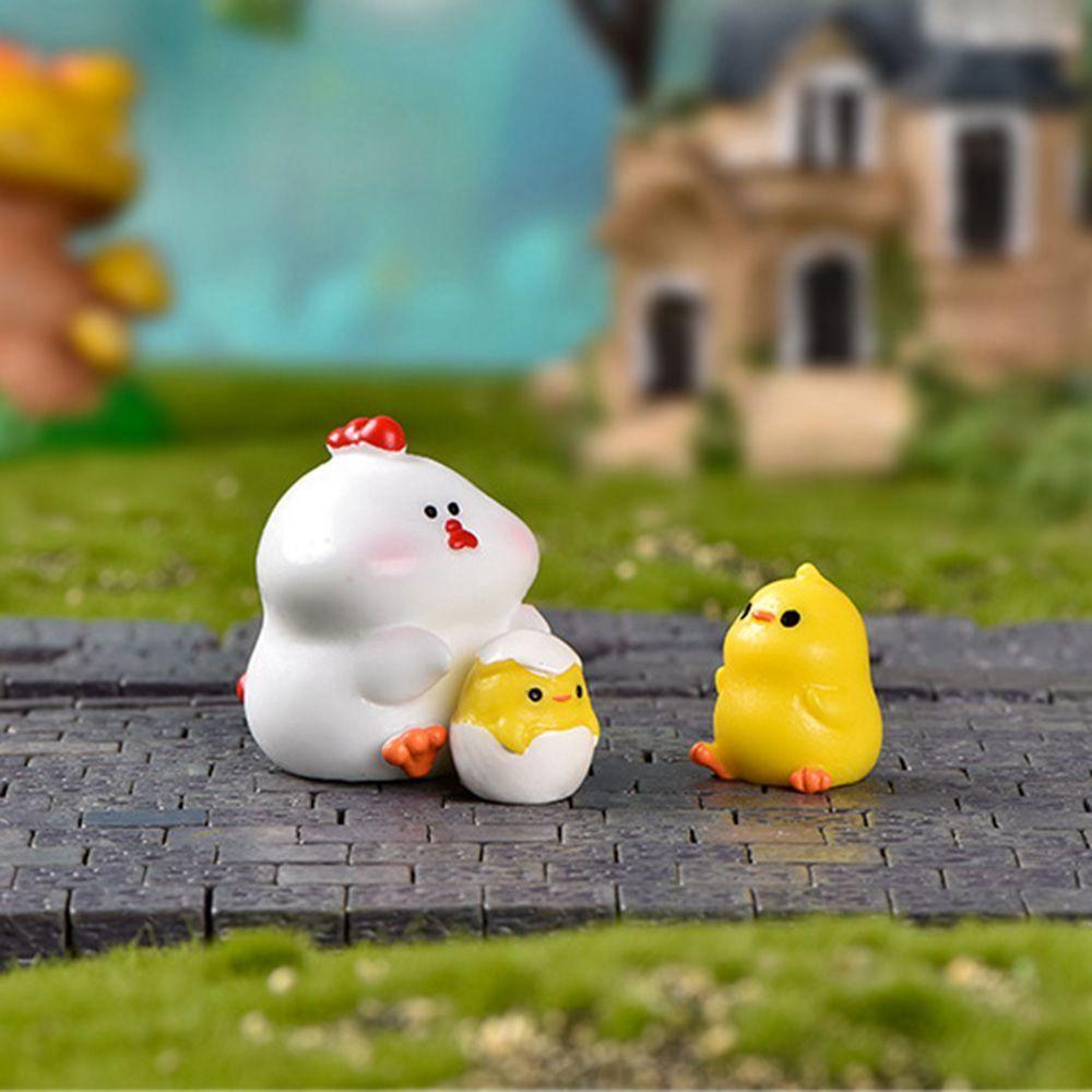 Bonsai Rooster Chicken Miniatures Figurines Fairy Garden Ornaments Micro Landscape Home Decorative
