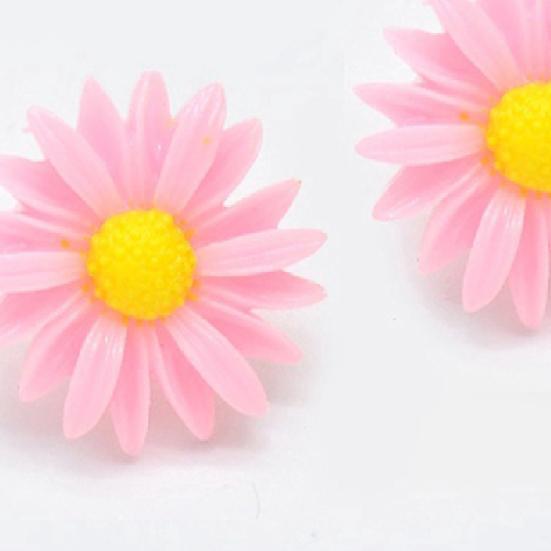 1 пара милых красивых пластиковых сережек-гвоздиков в форме подсолнуха для
