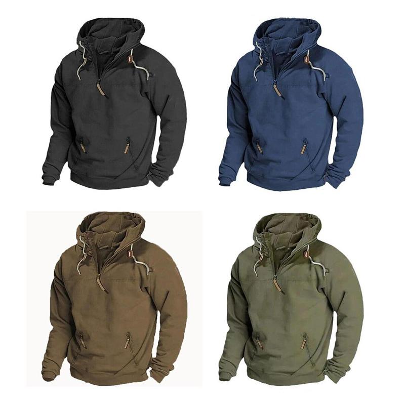 Отпуск повседневная мужская толстовка пуловер весна осень повседневная армейская карманная толстовка с капюшоном