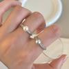 Регулируемое серебряное кольцо с открытым пальцем, модное кольцо с имитацией жемчуга, кольцо с пшеничным ушком и цирконием, свадебное кольцо