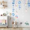 4PCS Transparent Bubble Garlands Mermaid Party Decor Flat Cutouts Hanging Streamer for Birthday Baptism Ocean Wall Baby Shower Under Sea Decorations