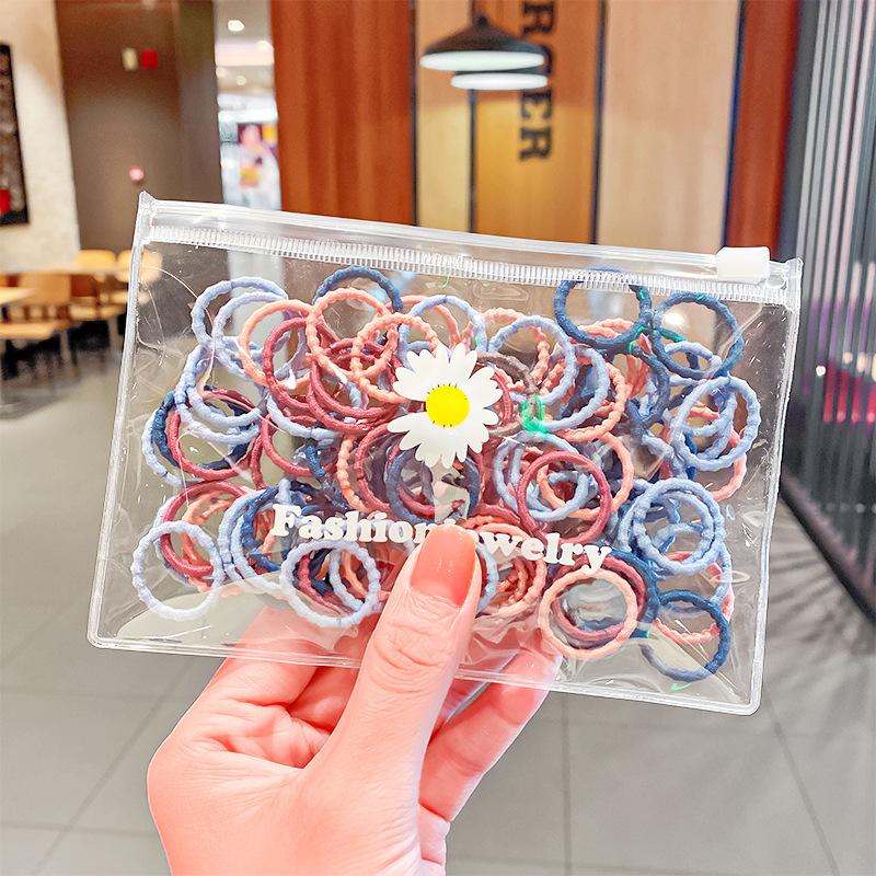 100 шт./пакет Простые практичные маленькие резинки для волос для девочек и детей, эластичные резинки для волос, аксессуары, резинка для волос, кольцо, головной убор