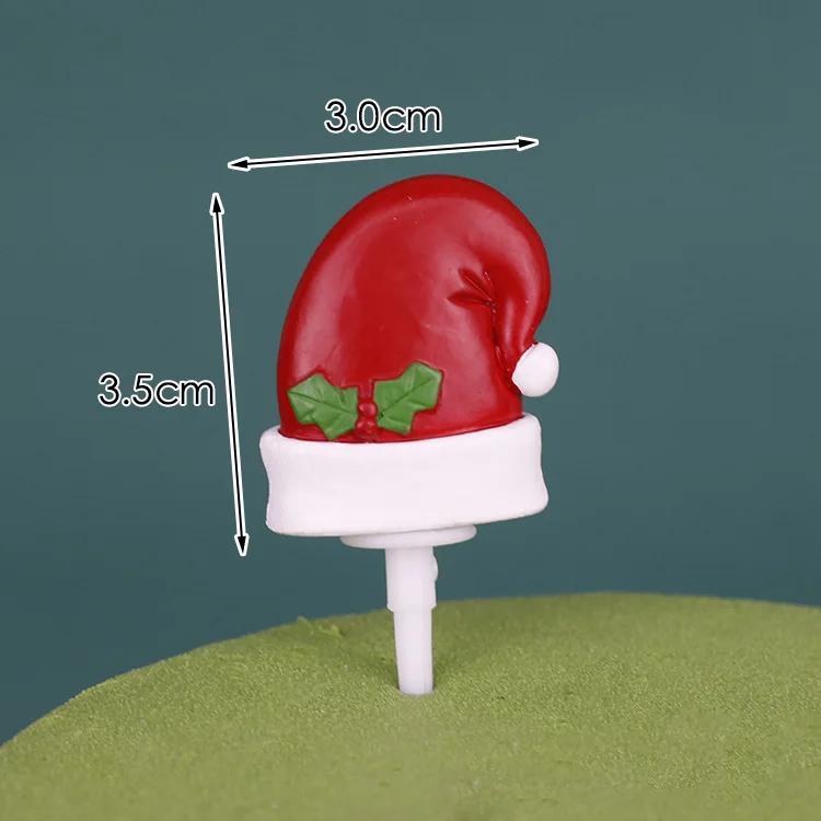 Christmas Cake Toppers Resin Santa Claus Cake Decor Xmas Small House Cupcake Dec Merry Christmas Decor For Home Happy New Year