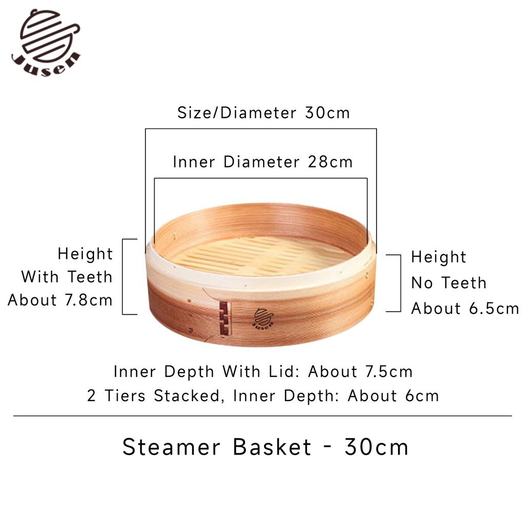 Wooden Cedar Bamboo Steamer Basket Handle 5-6L Capacity Gas Induction Ready for Dumpling Baby Bao Dim Sum Rice Potsticker