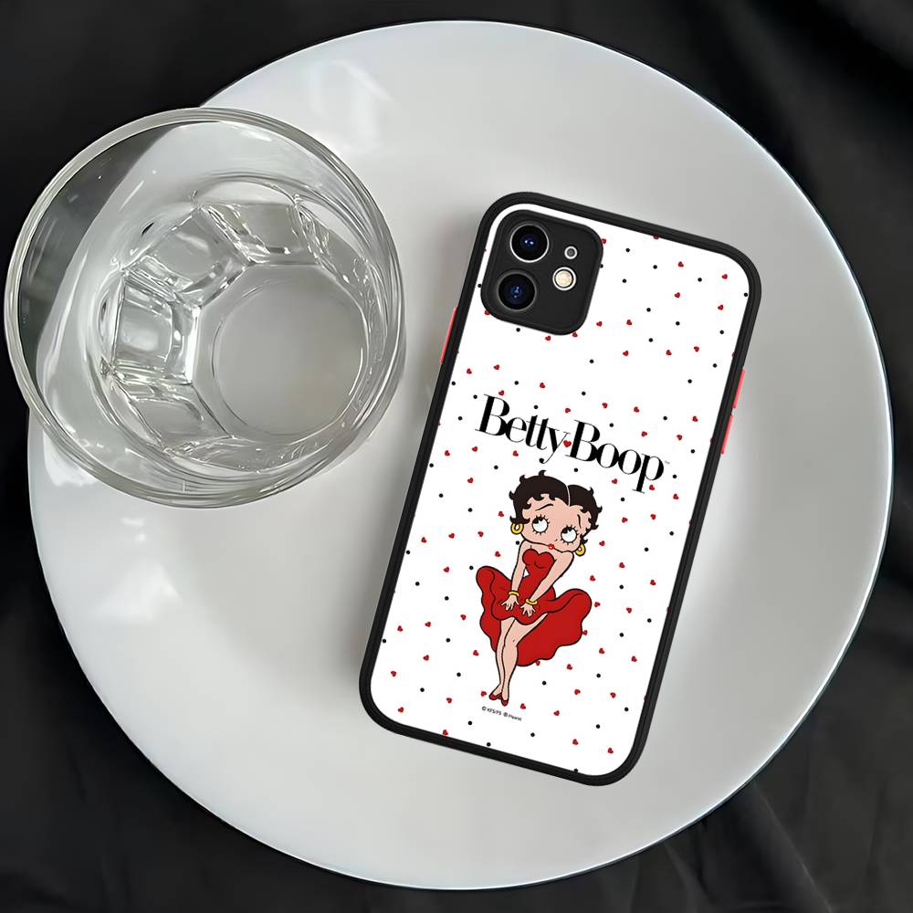 Чехол для телефона B-Bettys Boops для iPhone 16 15 14 Plus 15 13 12 11 Pro Max X XS MAX Матовый чехол