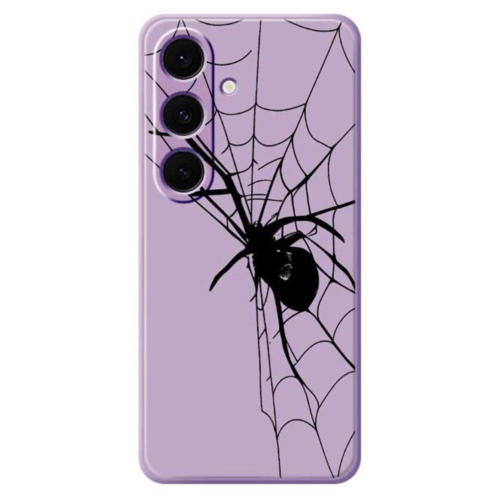 For Samsung Galaxy S25+ Case Spider Pattern Printing Straight Edge TPU Phone Back Cover