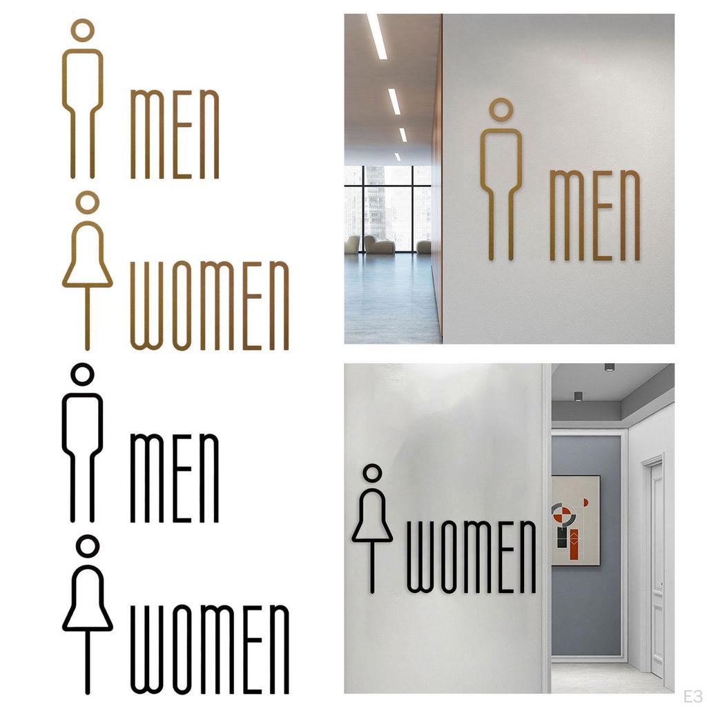 3D Toilet Sign, Simple Acrylic Wall Hanging Decoration, Sign for Parks, Restaurants, Shopping