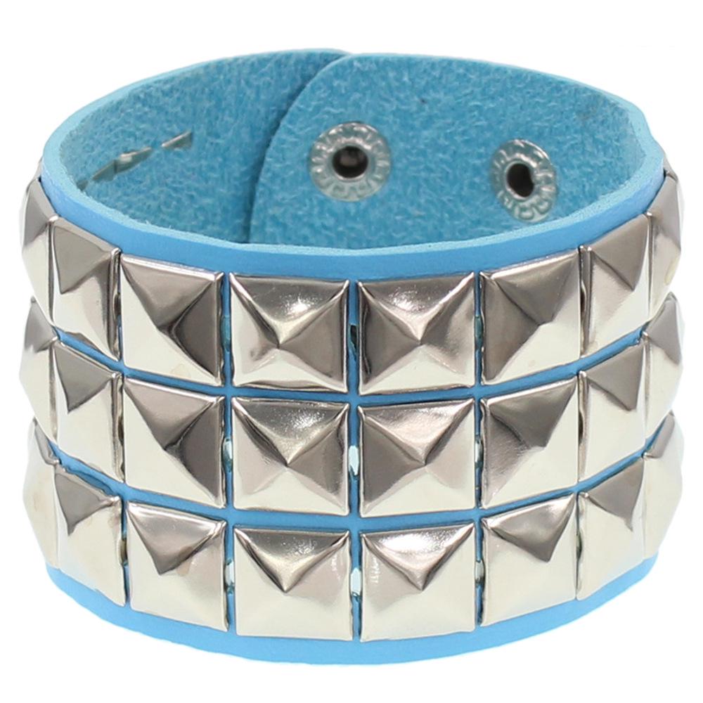 European & American Punk Street Style Rivet Bracelet: PU Leather Bangle