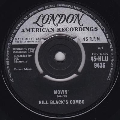 7-дюймовая пластинка BILL BLACK'S COMBO - Movin' / Honkey Train 45HLU9436 London Records 1961 UK Рок Б/У