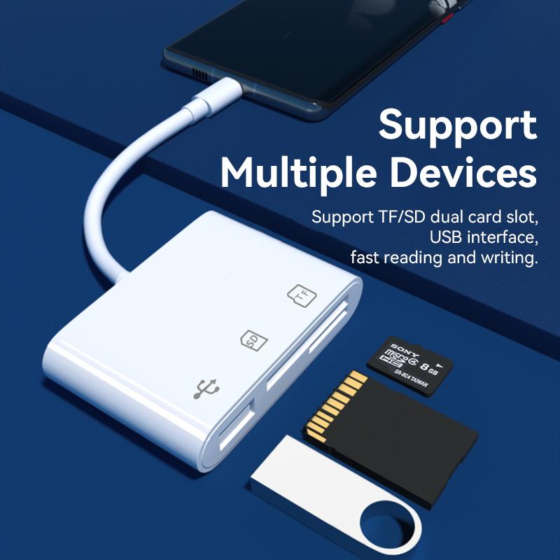 USB Type C Картридер для SD TF USB Подключение Умный Картридер Адаптер для Macbook Мобильного Телефона Samsung Huawei Samsung
