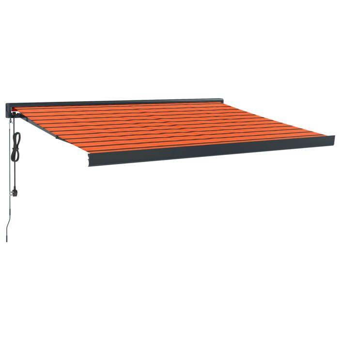 VidaXL Retractable Awning Orange and Brown 3.5x2.5m Fabric and Aluminum 3154617
