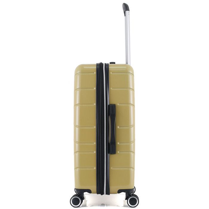 Set of 3 Expandable Rigid Trolley Polycarbonate Suitcases - LYS Paris 395/3 - 393 &; 395 Mustard