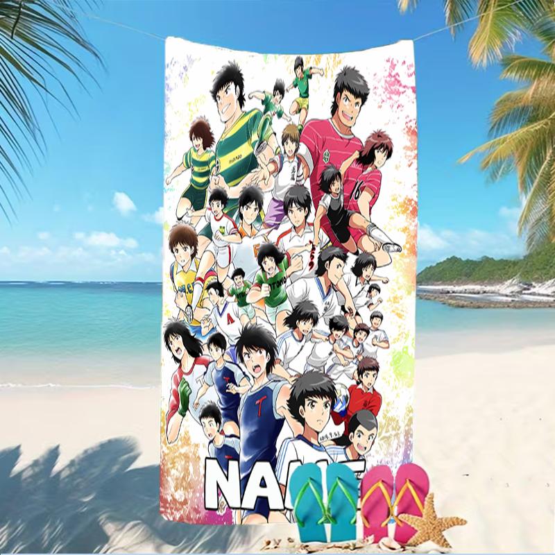 Customizable personalized beach towels Captain Tsubasa Dream Team themed designs.Suitable for the beach, yoga, sports;ideal as beach accessories
