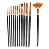 12Pcs High Quality Black Nylon Hair Watercolor Drawing Brush Art Painting Set