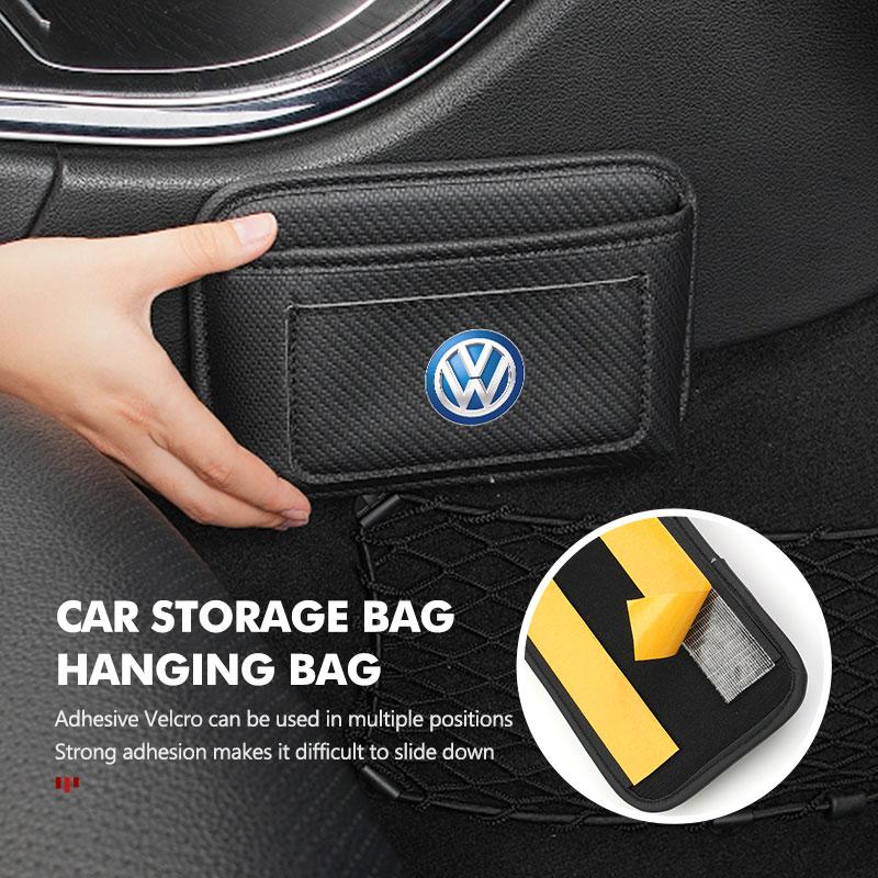 RUN1 For Volkswagen VW Car Storage Pocket Seat Back Side Door Hanging Bag Card Purse Polo Jetta Sagitar Magotan Passat B5 B6 B7 CC