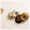 Corduroy Baby Letter Caps Soft-Brim Adjustable Infant Sunscreen Baseball Caps For Boy Girl Outdoor Kids Sun Hats