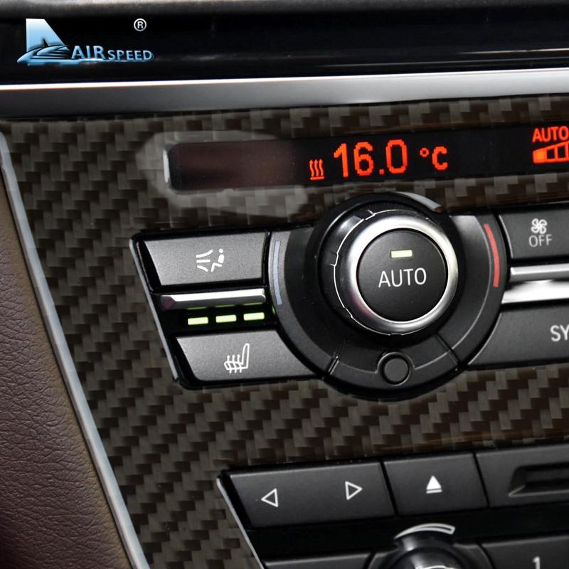 Carbon Fiber AC CD Control Panel Sticker for BMW X5 F15 X6 F16 2014-2017 Interior Decoration