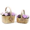 Soap Flowers Bouquet Medium Pink Wicker Basket