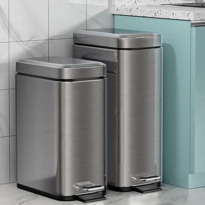 Мусорное ведро из нержавеющей стали Step Trash 5L для кухни и ванной комнаты, бесшумное мусорное ведро для дома, водонепроницаемое мусорное ведро