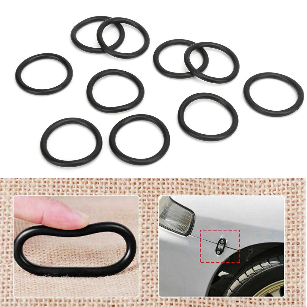 10 Pcs Car Bumper Fender Quick Release Fastener Rubber O-Ring Gasket