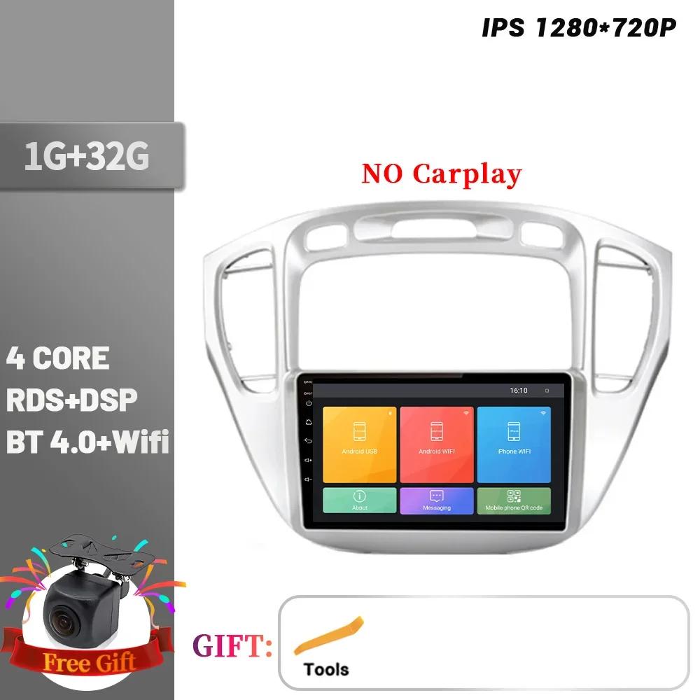Беспроводной экран CarPlay Стерео Android 14 Для Toyota Highlander 1 XU20 2001-2007 Автомагнитола Мультимедийная навигация Сенсорный экран