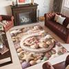 Teddy Bear Theme Crystal Velvet Rug Personalized Custom Name Text Soft Floor Mat Home Decor