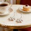 925 Sterling Silver Stylish Fresh Leaf Earrings Birthday Party Anniversary Gift Daily Wear