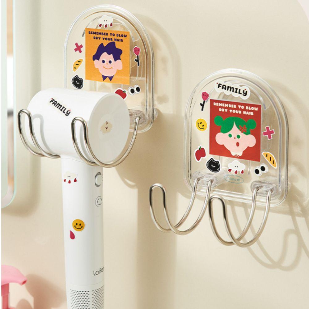 Space-Saving Storage No-Drill Wall-Mounted Storage Rack Multi-Purpose Hairdryer Organizer Bathroom