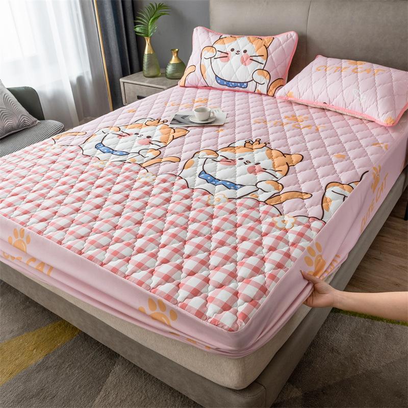 Домашняя дышащая простыня из полиэстера и хлопка, плюшевая простыня королевского размера, подходит для защитного чехла для матраса высотой 5-30 см