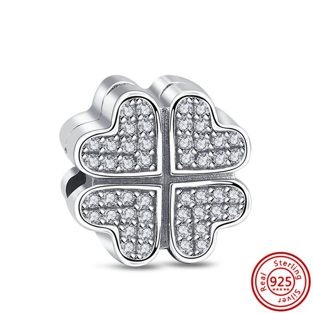 100% стерлингового серебра 925 пробы, прозрачный циркон, снежинка, гербарий, кластер, кулон, бусины, подходят для браслетов, ювелирных изделий