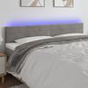 VidaXL LED Headboard Bedroom Furniture Double Bed Accessory Head of Bed Frame Interior Light Grey 3121818