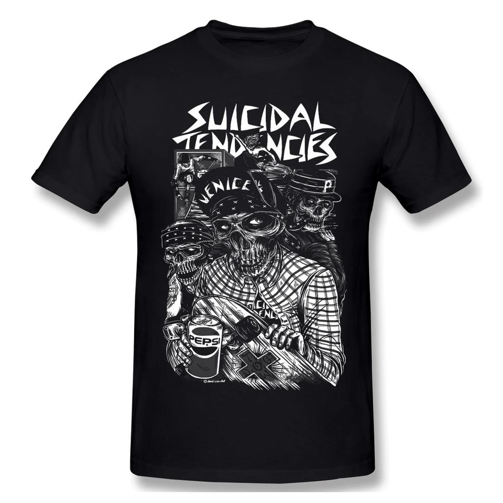 Suicidal Tendencies Print Cotton Funny T Shirts Punk Men Fashion Streetwear