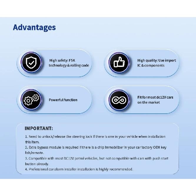 EASYGUARD система старт-стоп с кнопкой запуска, умный ключ, дистанционный запуск двигателя, вход по касанию NFC, датчик удара, универсальная