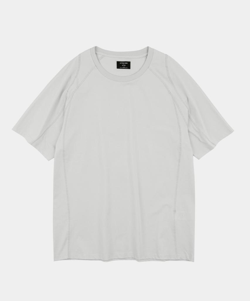 LETTERCOMO Soft Shell Aura Sleeve Short Sleeve T-Shirt Ice Grey