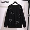 Plus Size Women's Autumn Love Printed Top Fashion Loose Slimming Hoodie