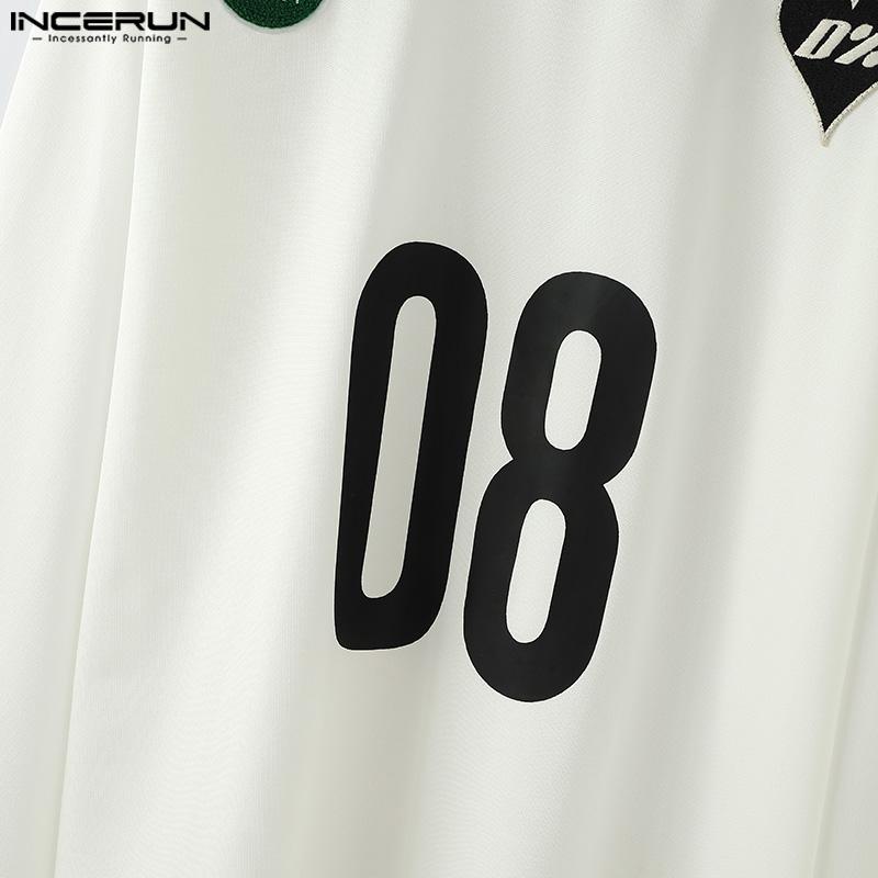 INCERUN Мужские свободные повседневные топы-пуловеры с круглым вырезом и длинным рукавом с принтом