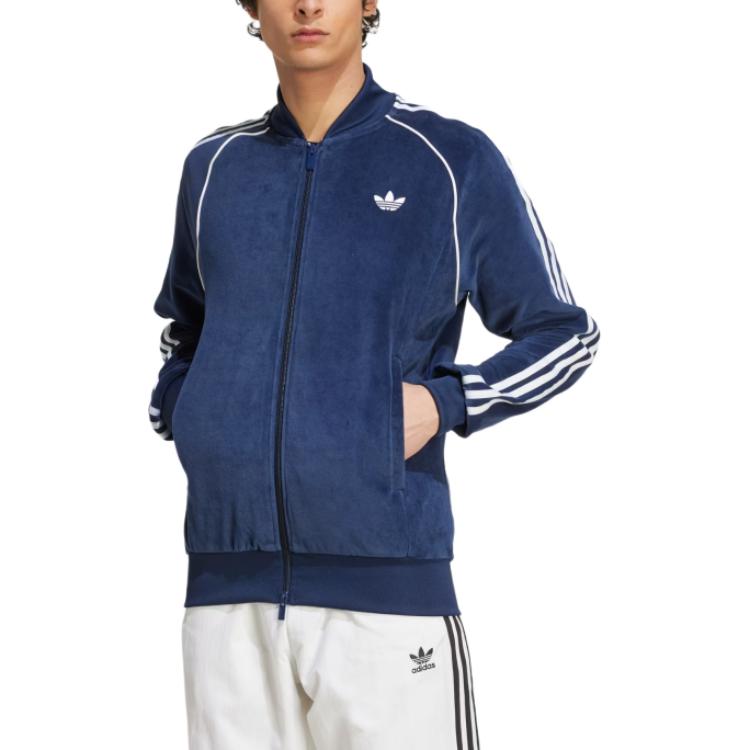 adidas Оригиналы Серия Adicolor FW25 Велюровая Узкая Модная Спортивная Куртка Мужские куртки JW5863