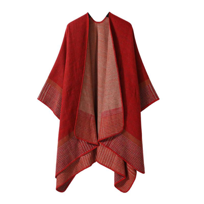 Ethnic Style Shawl Summer Outer Wear Women's Large Shawl Cape Cloak High-end Knitted Scarf