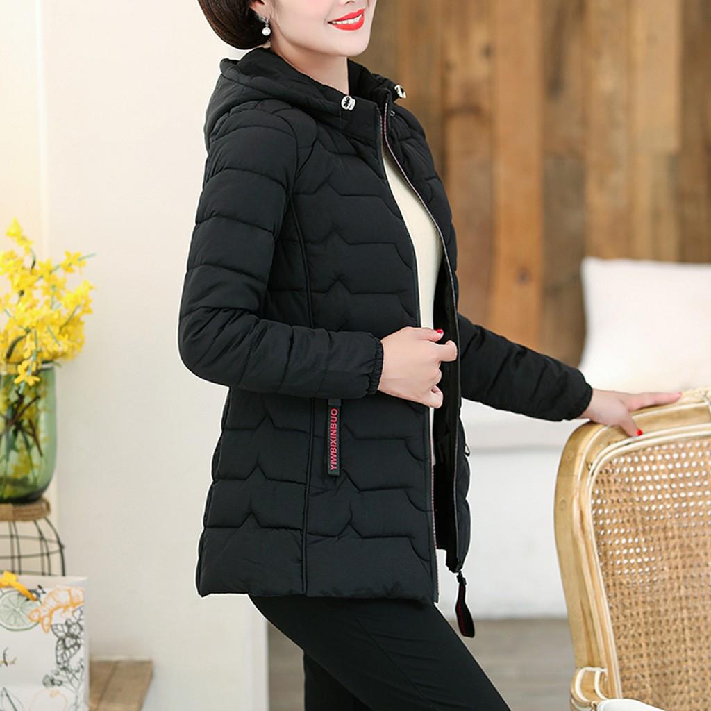 Winter Women Solid Print Pocket Hooded Button CardiganKnit Long Sleeve Long Coat