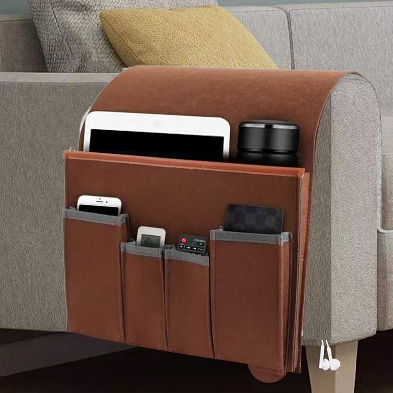 Household Sofa Armrest Storage Bag Felt Couch Recliner Armrest Bedside Organizer for Cell Phone Remote Control Hanging Bag