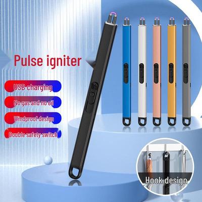 USB-зажигалка с ветрозащитой и крючком – Электронный поджигатель для кухонных свечей.