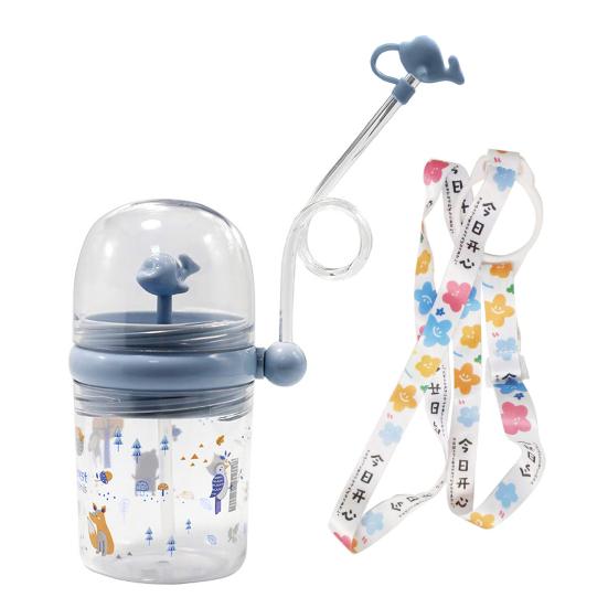 Бутылка-спрей «Кит» с соломинкой, 260 мл, безопасная для детей, для питья, для семейных праздников на открытом воздухе, подарок