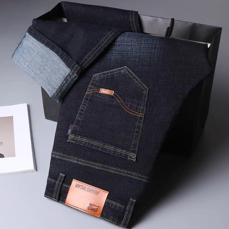 Мужские универсальные джинсы свободного кроя из эластичного денима — тренд весны/лета, большой размер, прямые рабочие брюки