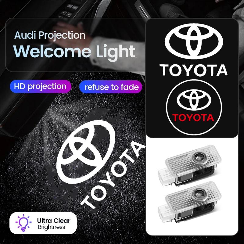 2Pcs Led HD Car Door Logo Welcome Light Projector Lamps For Toyota Corolla Yaris Aygo Prius CHR Camry Auris Avensis Land Cruiser